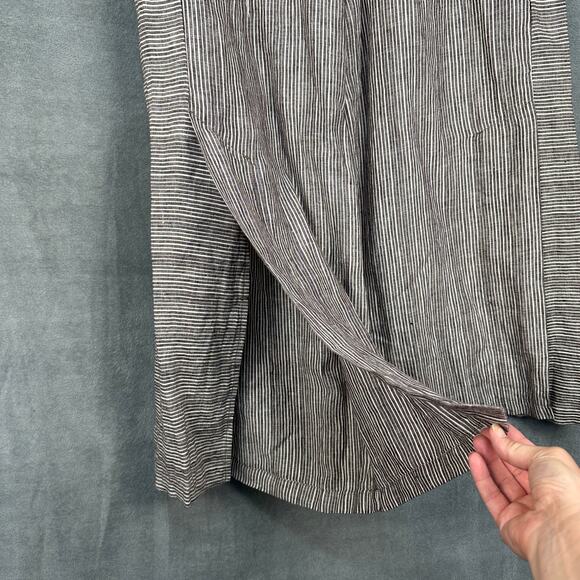 Ett:twa Anthropologie Pants Womens 12 Brown Striped Linen Wide Leg Boho Resort - Picture 5 of 15